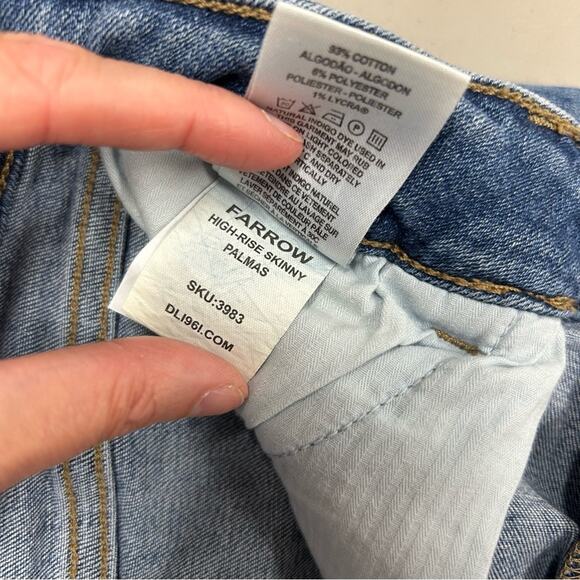 DL1961 Farrow High Rise Skinny Jeans Palmas Denim Cotton Polyester Lycra Size 29 - Picture 7 of 8